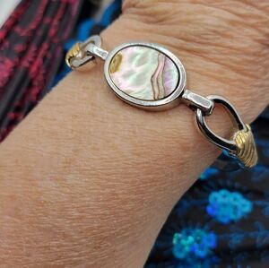 Elegant Silver  Abalone Bracelet
